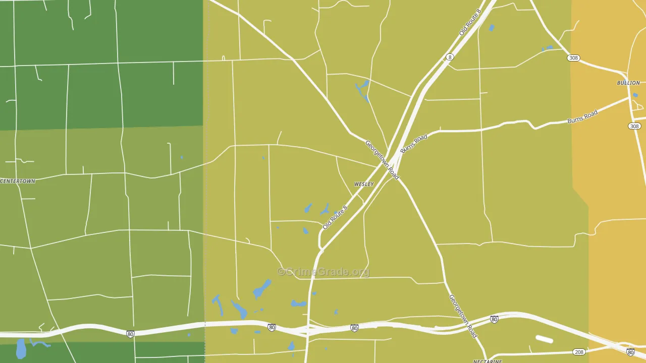 Wesley, PA Map of Murder Rates