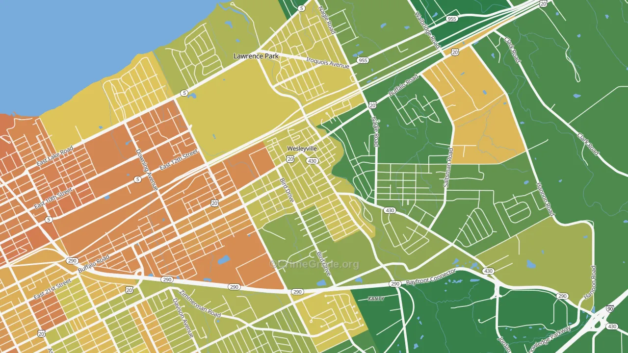 Wesleyville, PA Map of Murder Rates