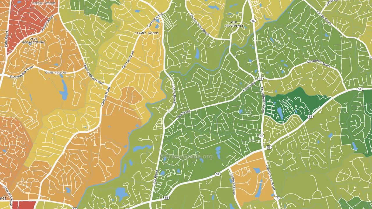 Wessex Square, Charlotte, NC Map of Murder Rates