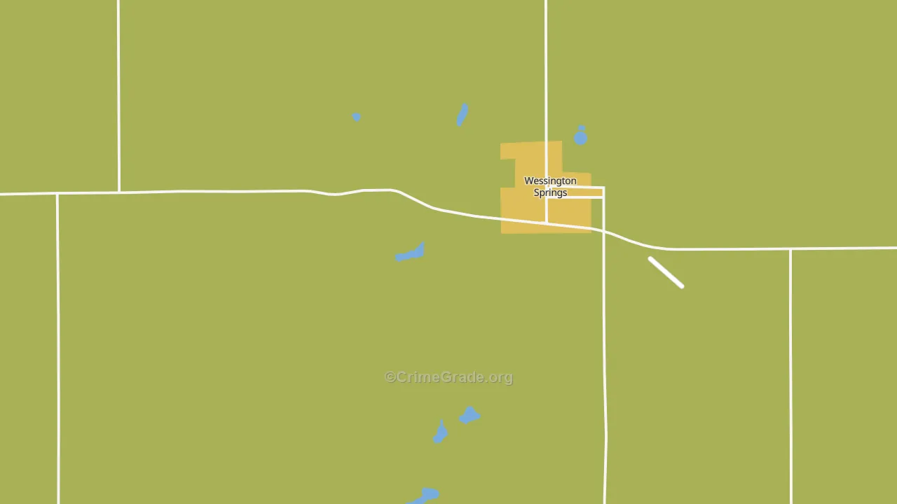 Wessington Springs, SD Map of Murder Rates
