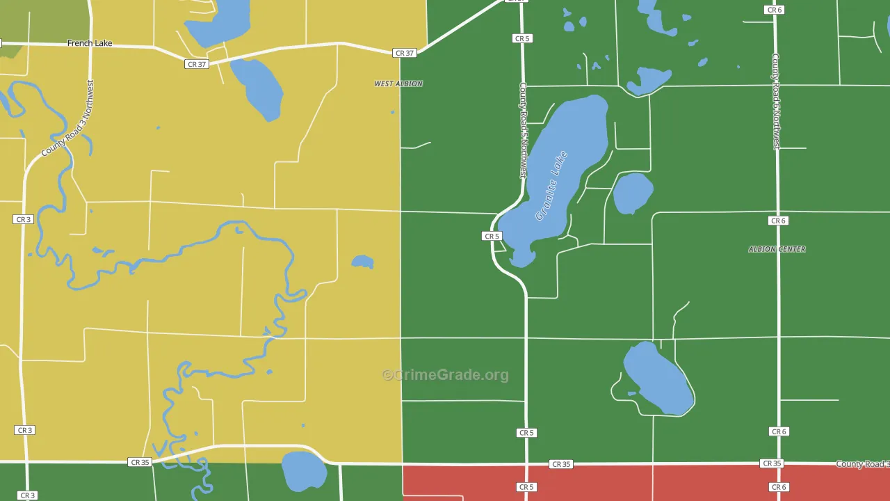 West Albion, MN Map of Murder Rates
