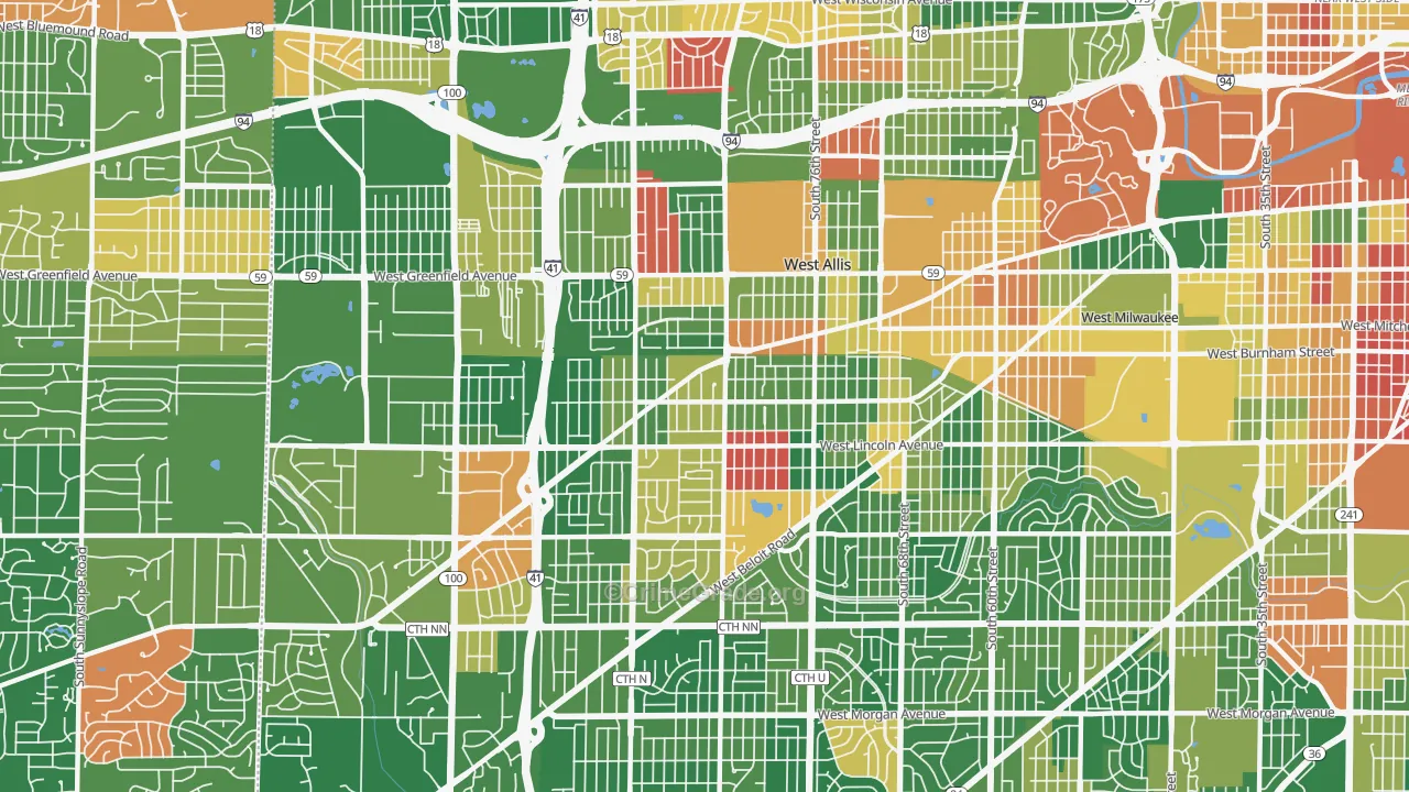 West Allis, WI Map of Murder Rates