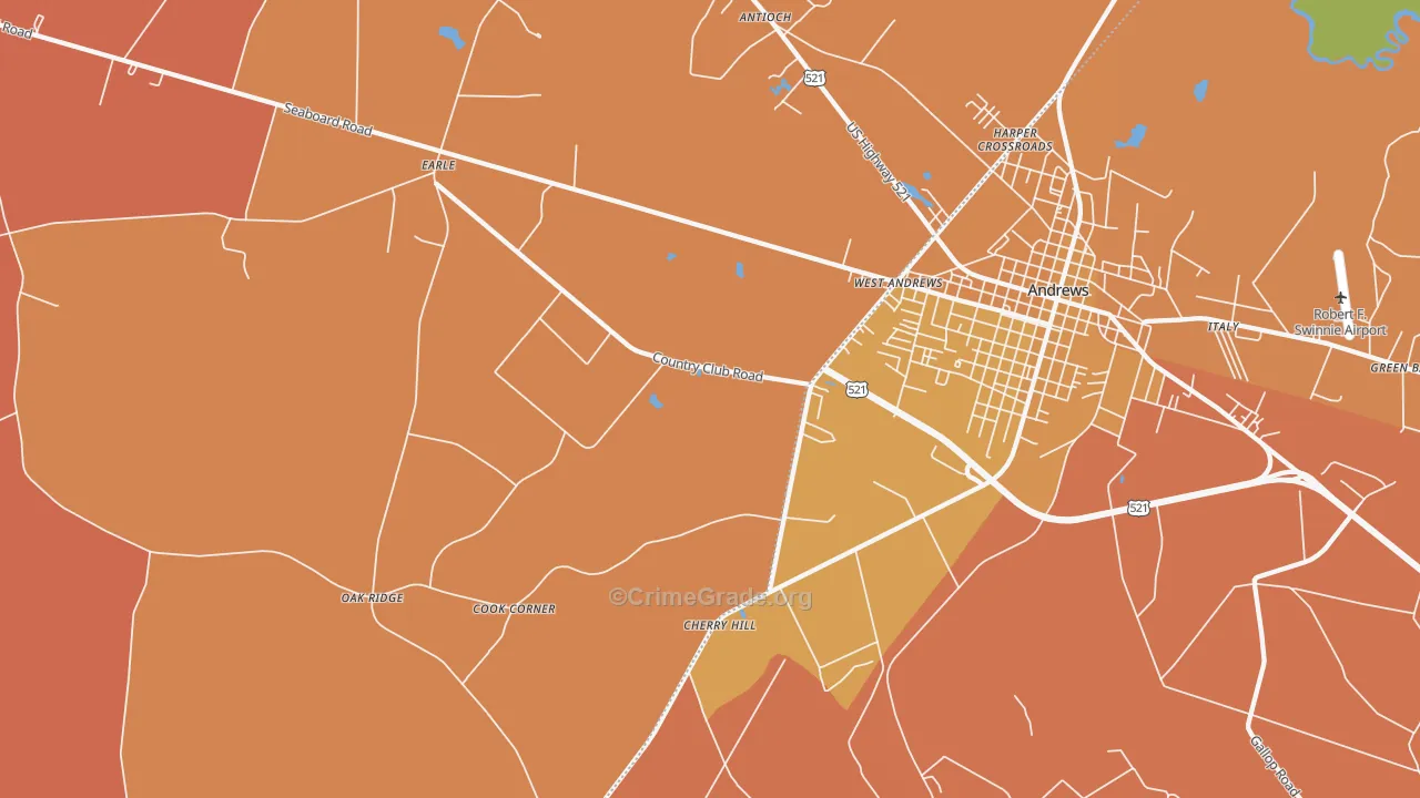 West Andrews, SC Map of Murder Rates