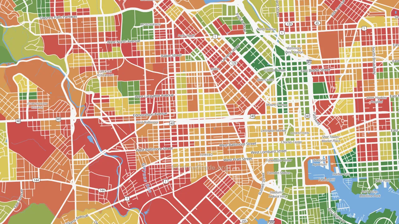 West Baltimore, Baltimore, MD Map of Murder Rates