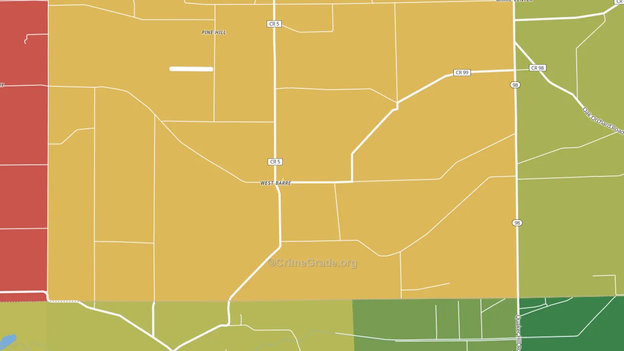 West Barre, NY Map of Murder Rates