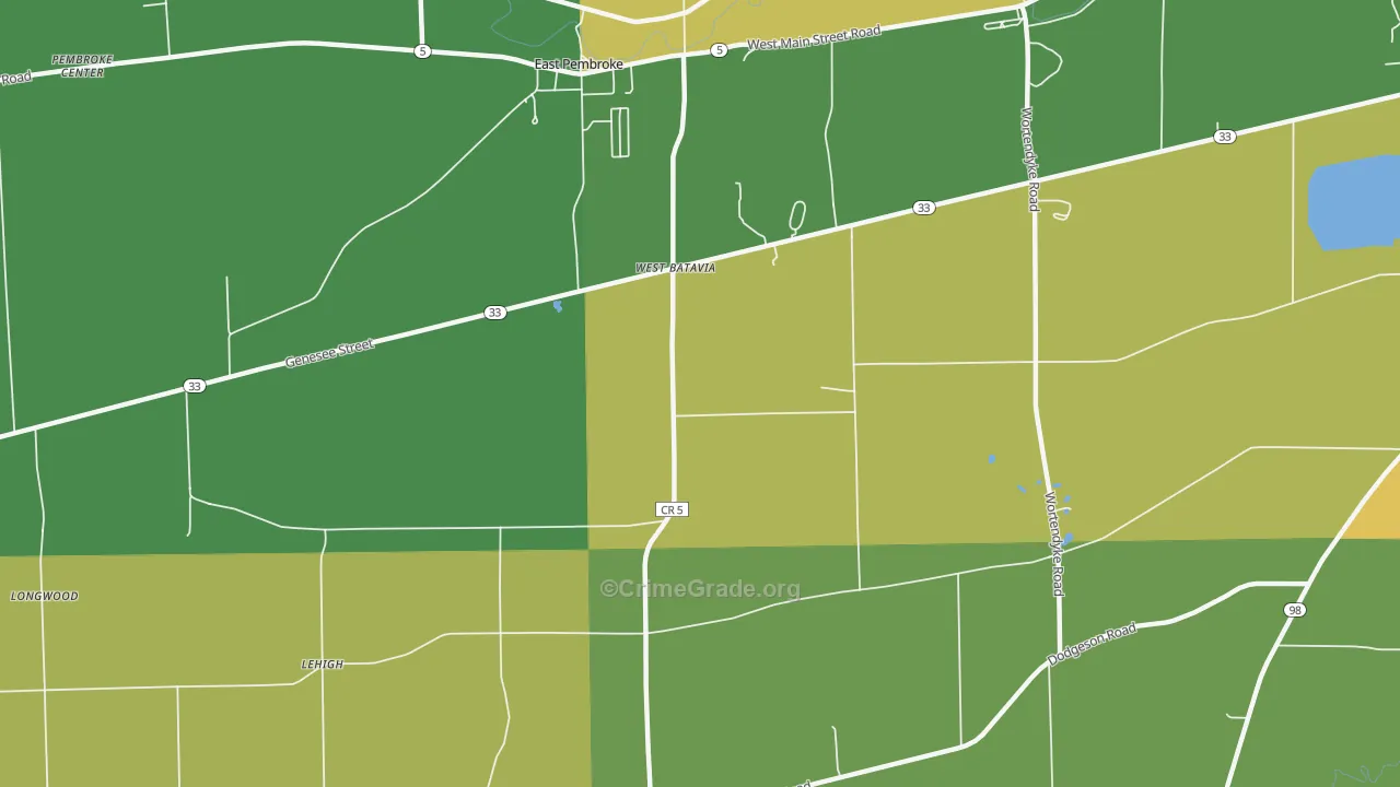 West Batavia, NY Map of Murder Rates