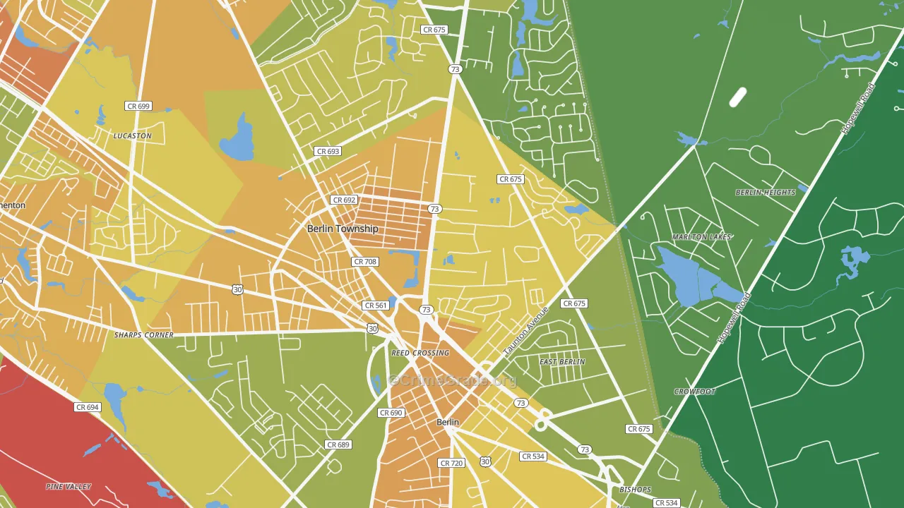 West Berlin, NJ Map of Murder Rates