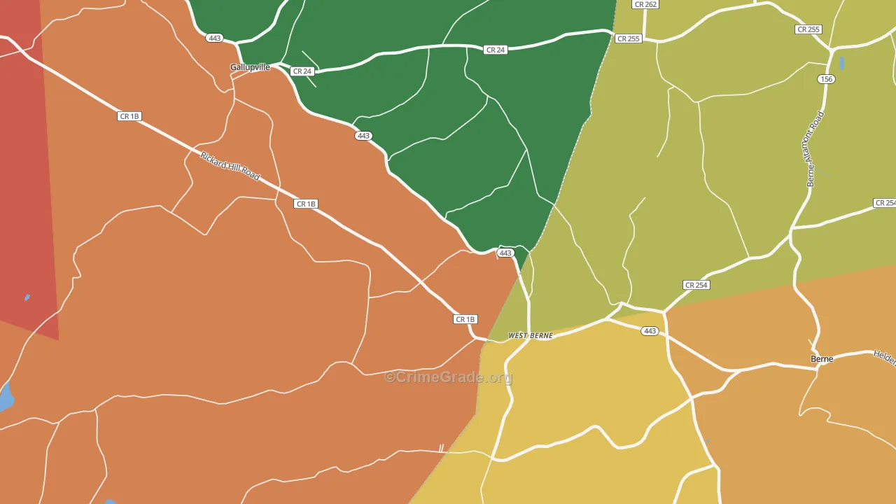 West Berne, NY Map of Murder Rates