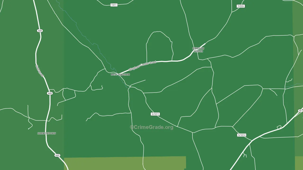 West Bingham, PA Map of Murder Rates