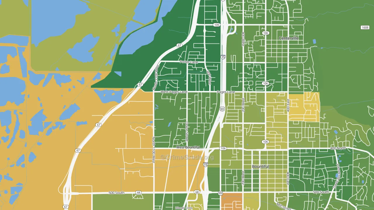 West Bountiful, UT Map of Murder Rates