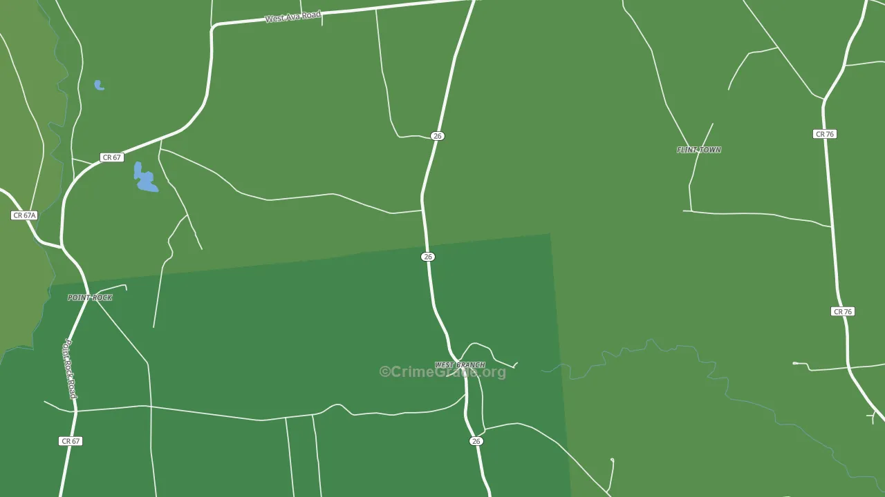 West Branch, NY Map of Murder Rates