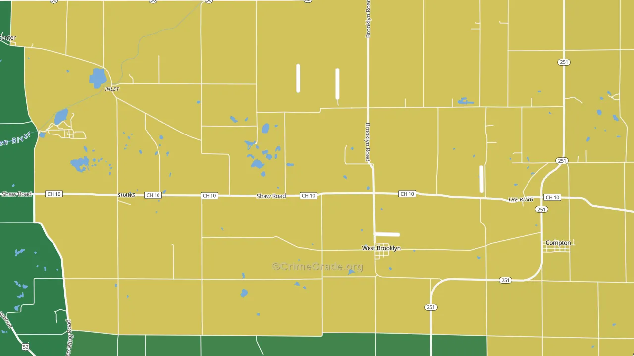 West Brooklyn, IL Map of Murder Rates