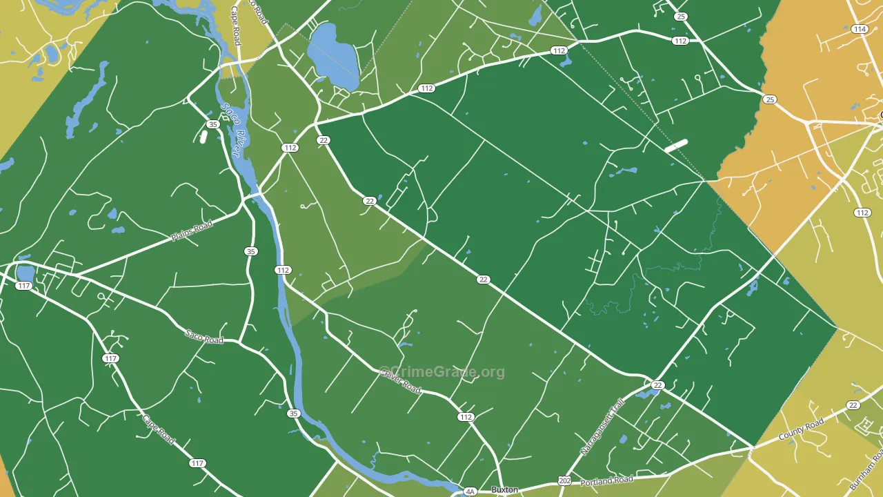 West Buxton, ME Map of Murder Rates