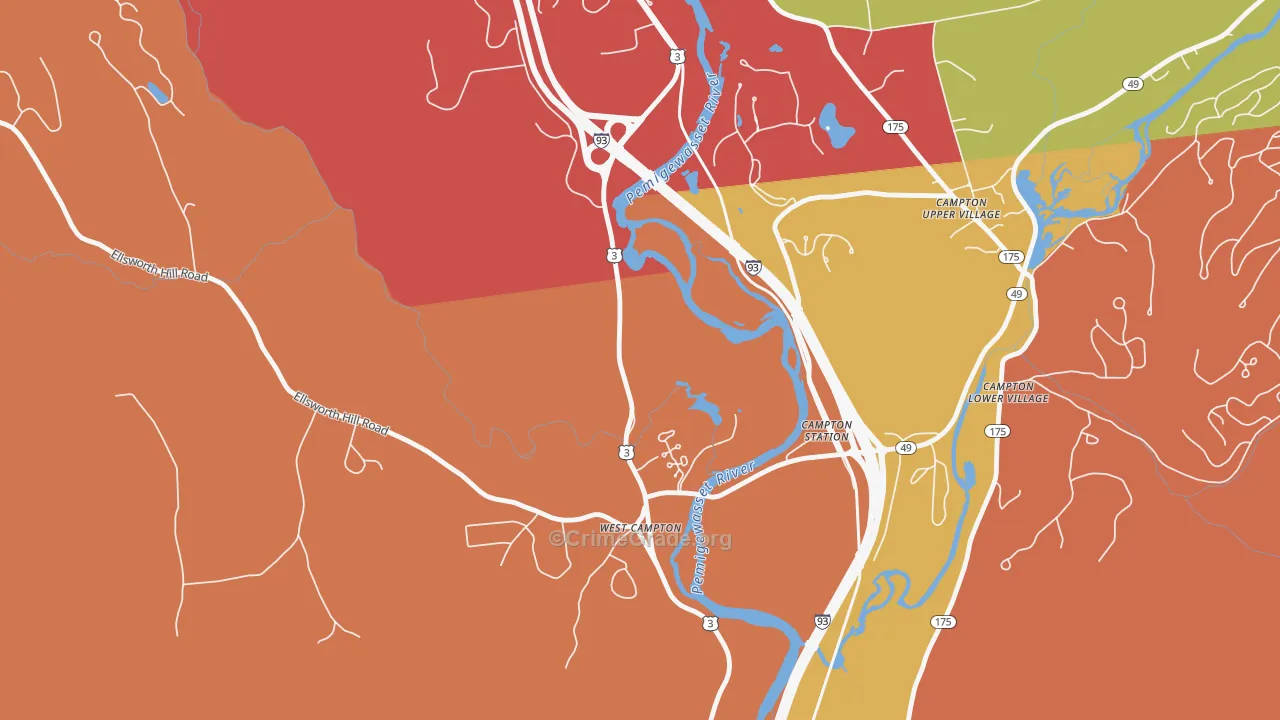 West Campton, NH Map of Murder Rates