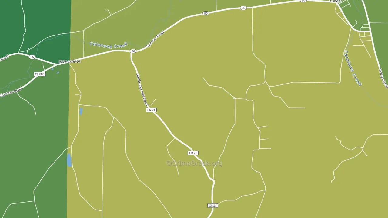 West Candor, NY Map of Murder Rates