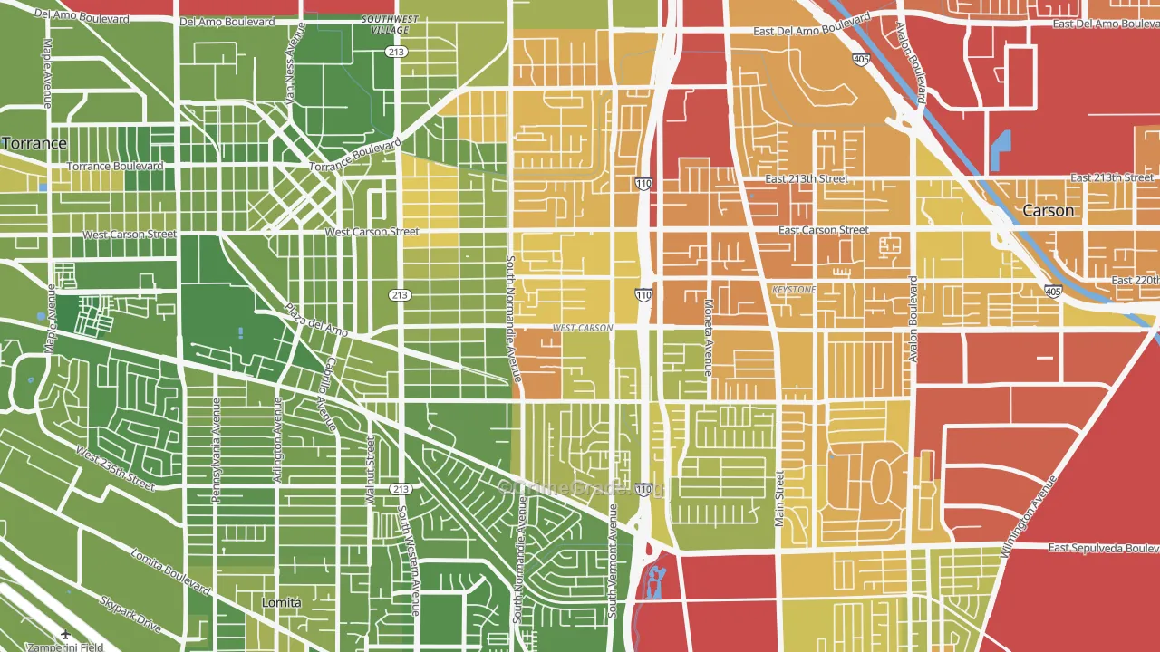 West Carson, CA Map of Murder Rates