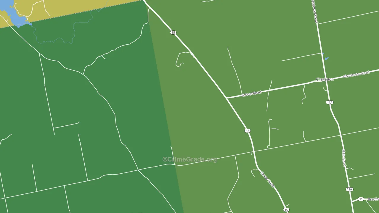 West Charleston, ME Map of Murder Rates
