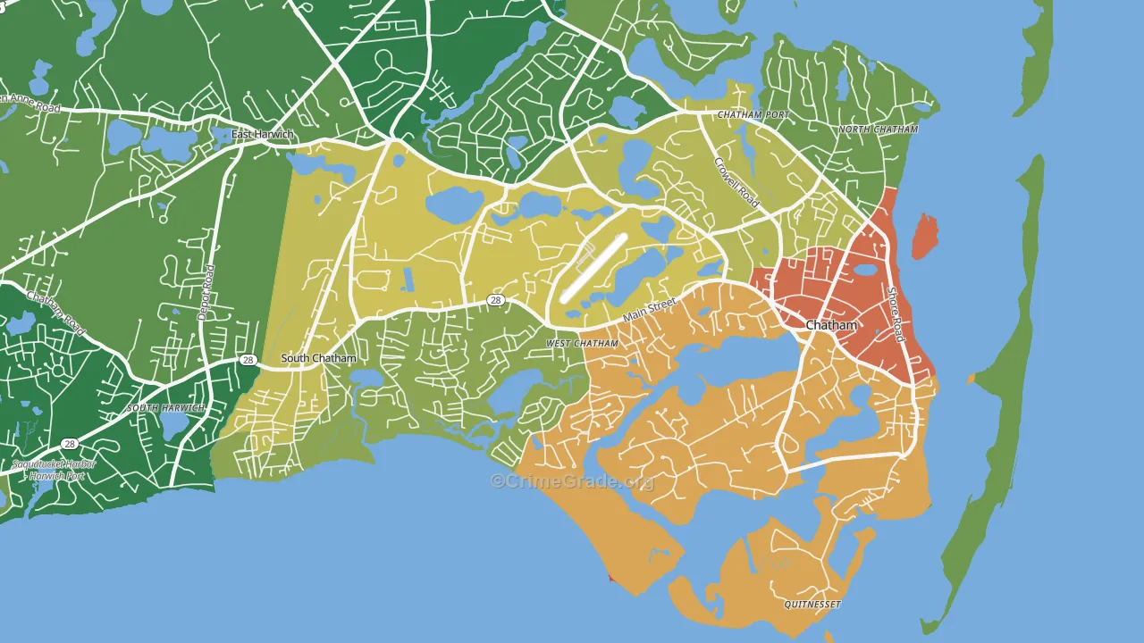 West Chatham, MA Map of Murder Rates