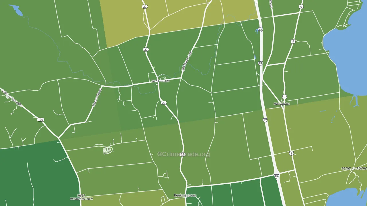 West Chazy, NY Map of Murder Rates