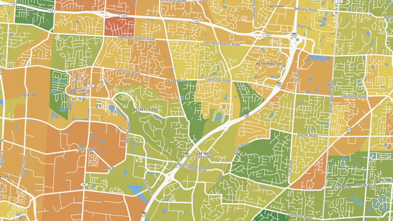 West Chester, OH Map of Murder Rates