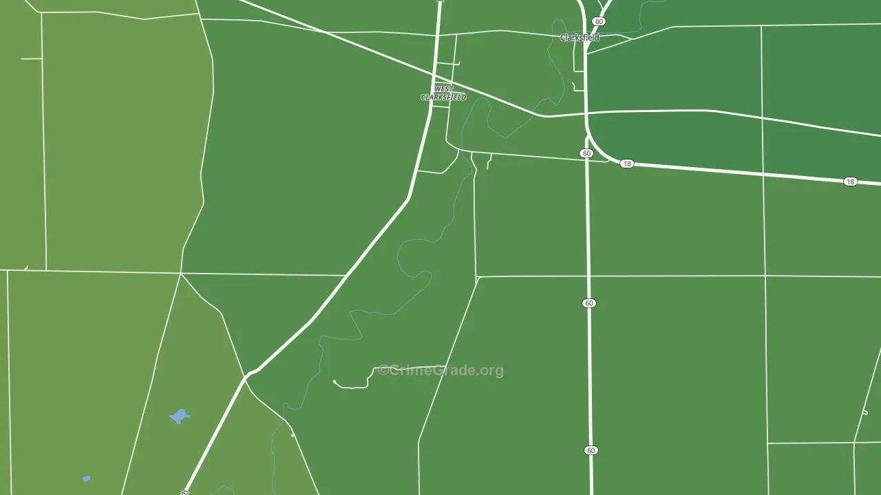 West Clarksfield, OH Map of Murder Rates