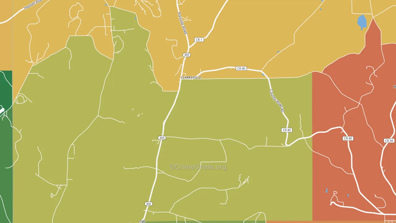 West Clarksville, NY Map of Murder Rates
