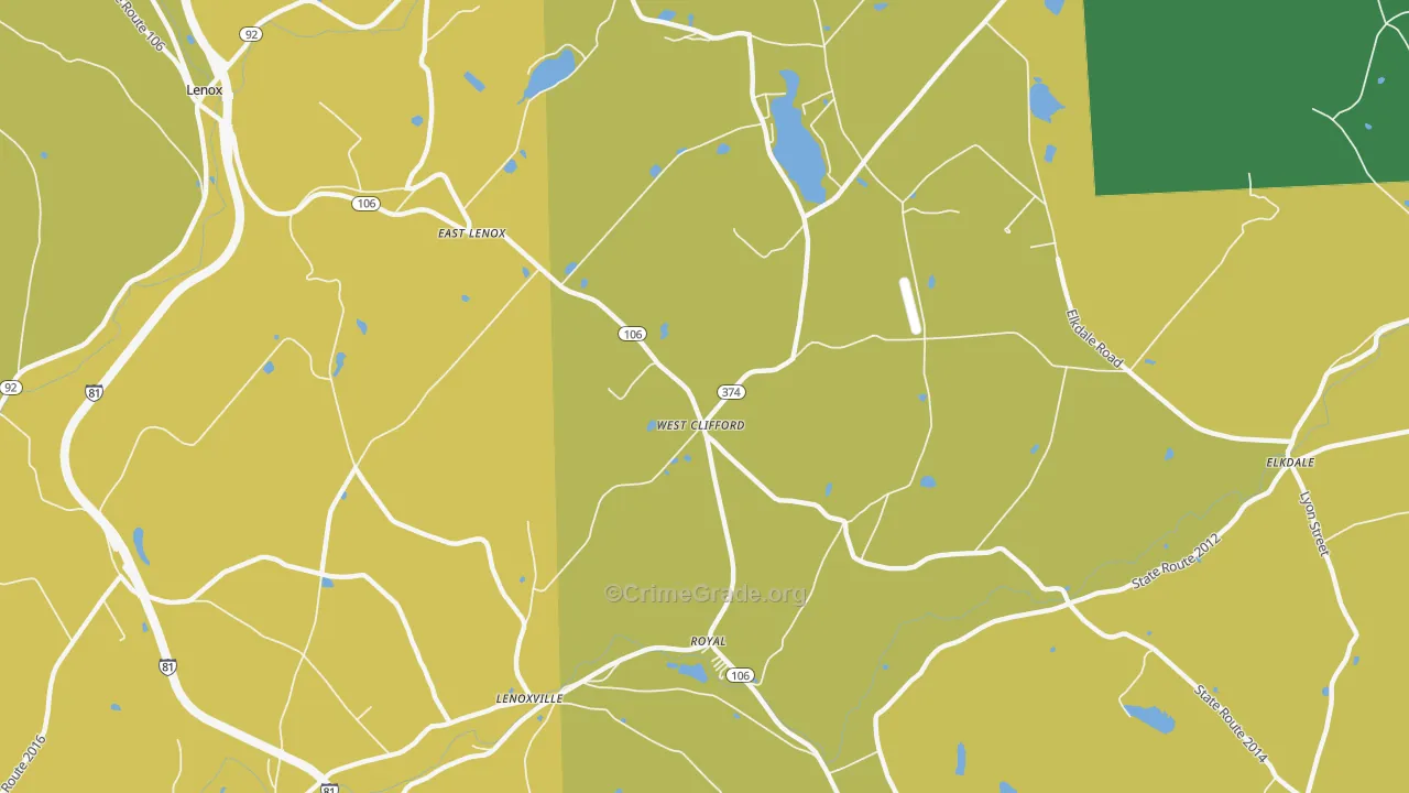 West Clifford, PA Map of Murder Rates