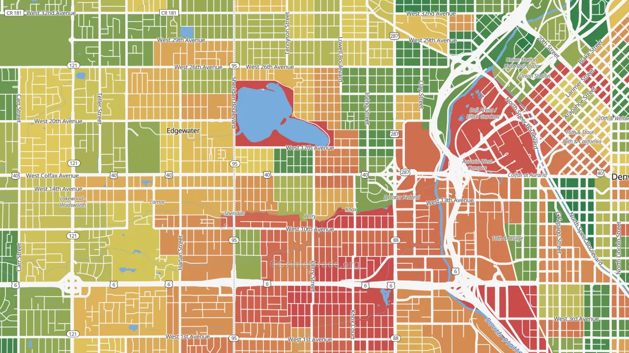 West Colfax, Denver, CO Map of Murder Rates