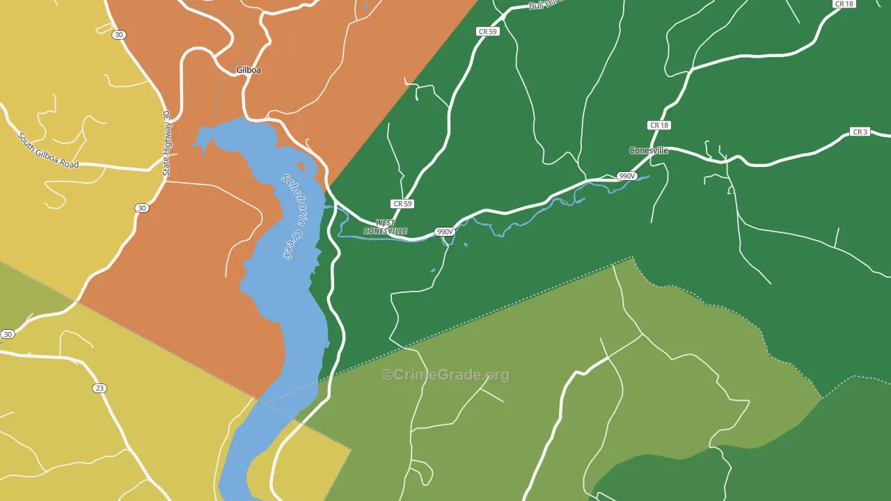 West Conesville, NY Map of Murder Rates