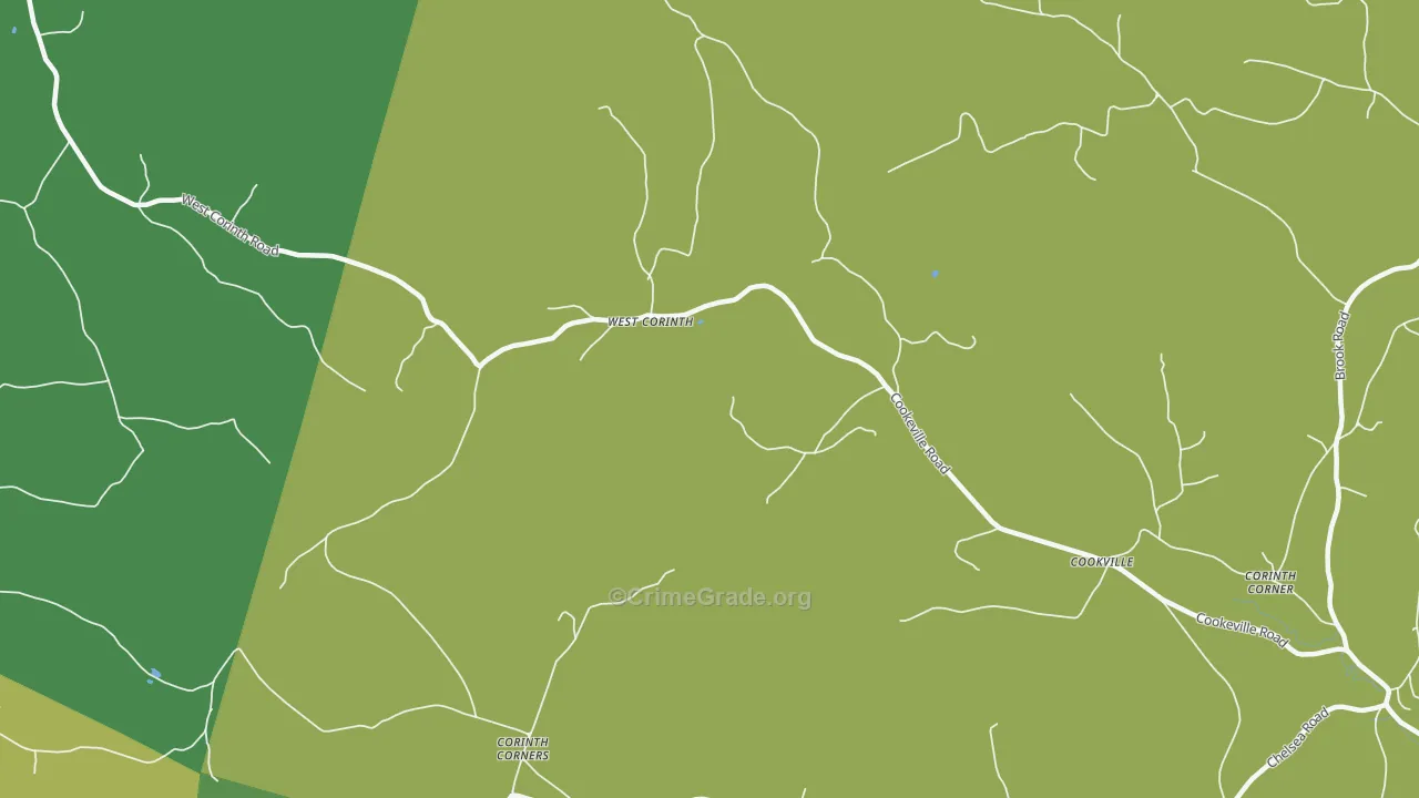 West Corinth, VT Map of Murder Rates