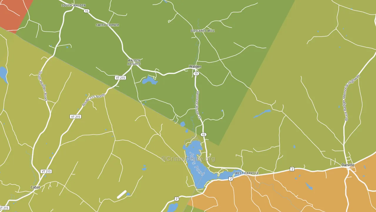 West Danville, VT Map of Murder Rates