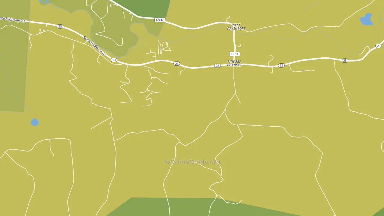 West Davenport, NY Map of Murder Rates
