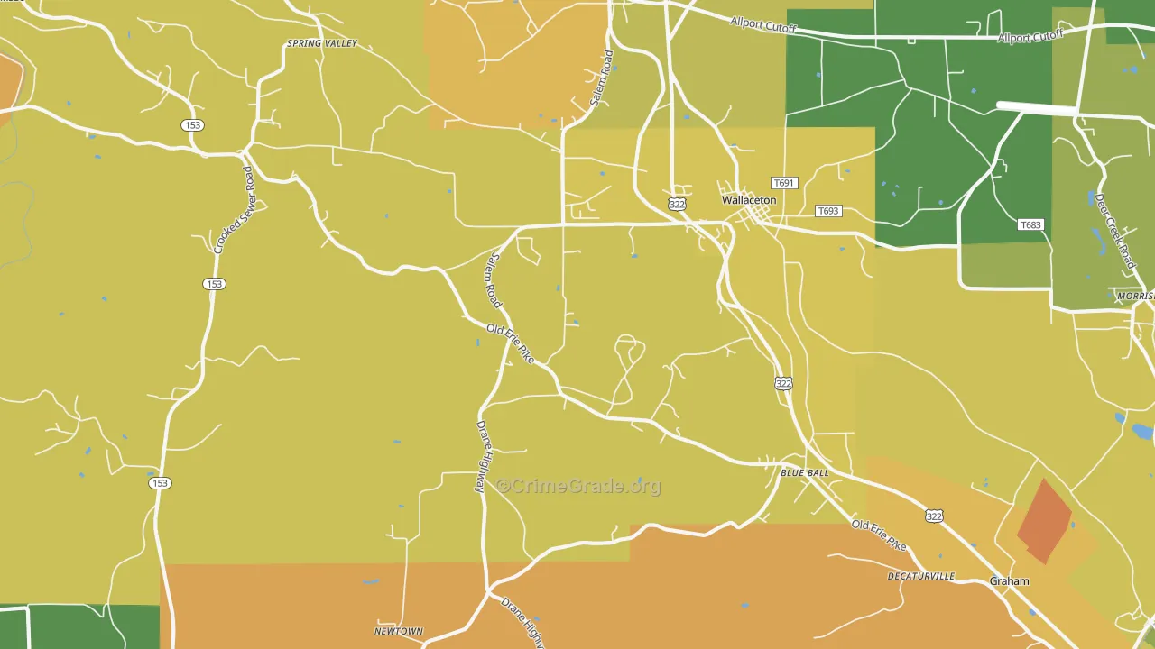 West Decatur, PA Map of Murder Rates