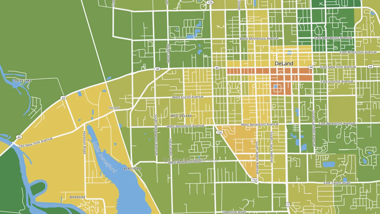 West DeLand, FL Map of Murder Rates