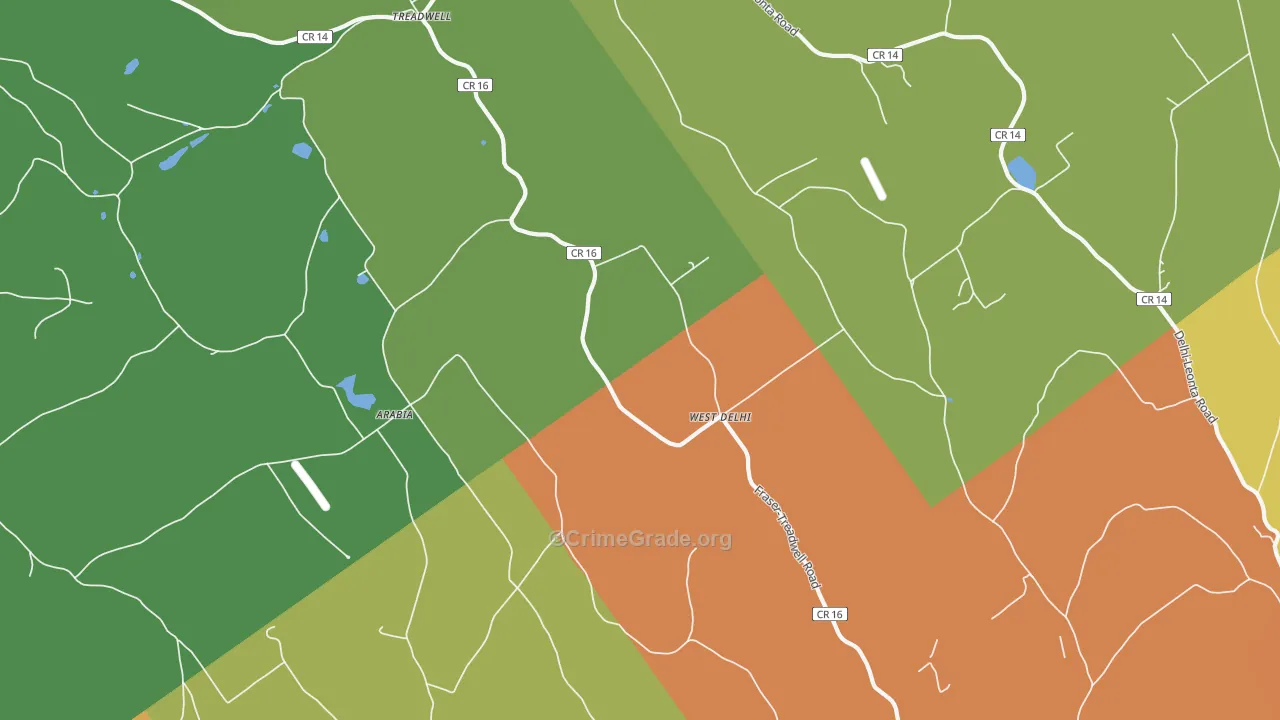 West Delhi, NY Map of Murder Rates