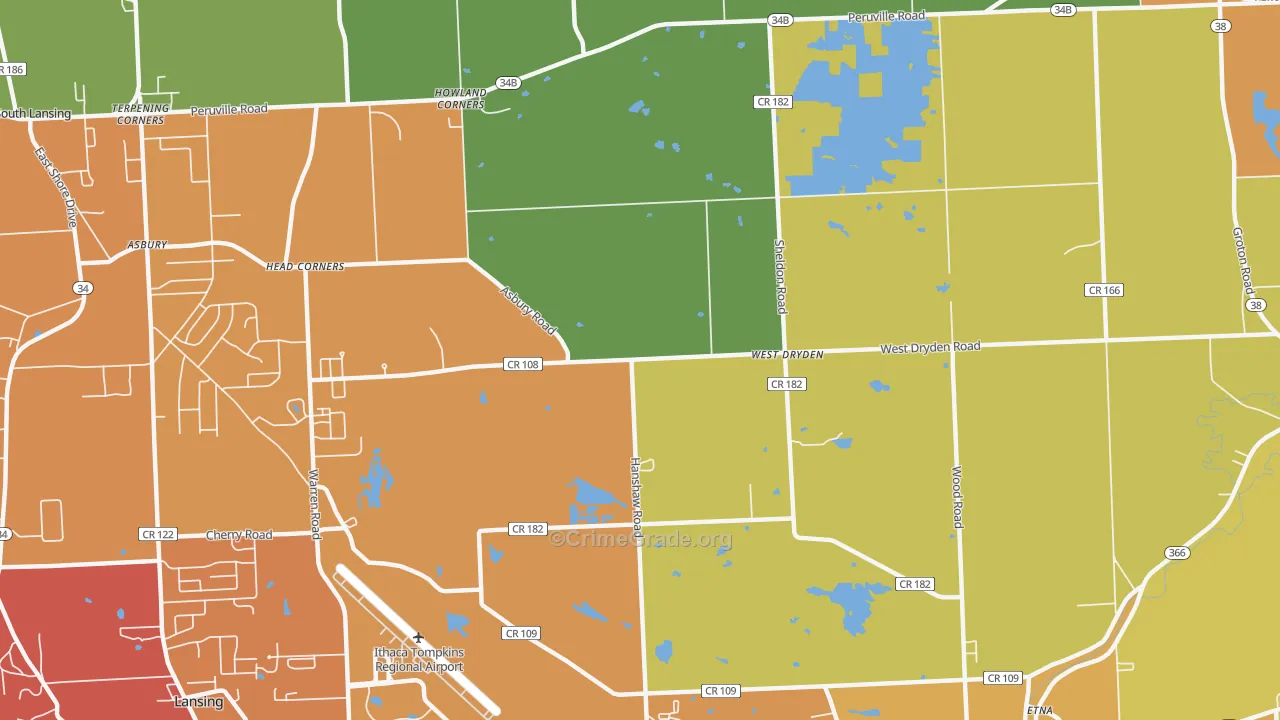 West Dryden, NY Map of Murder Rates