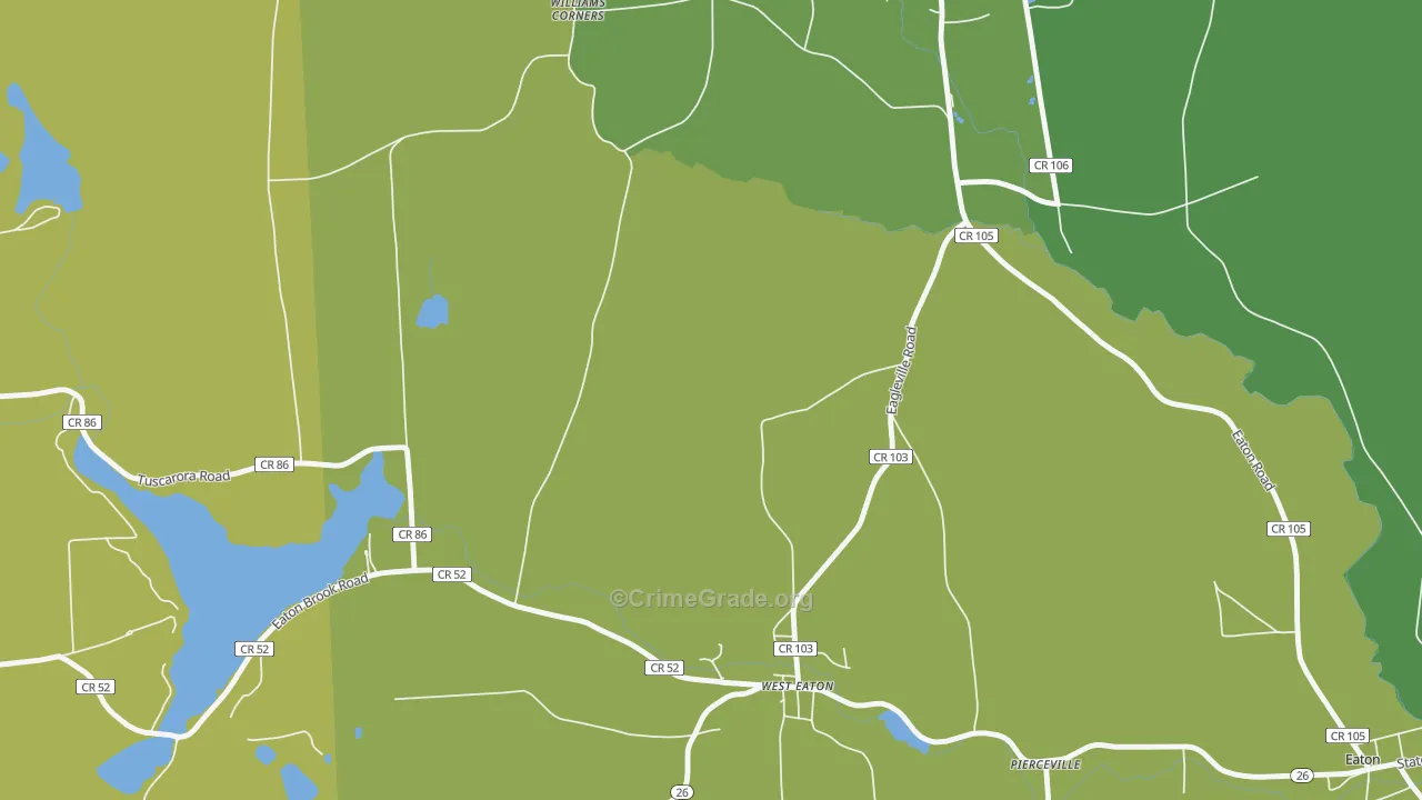 West Eaton, NY Map of Murder Rates