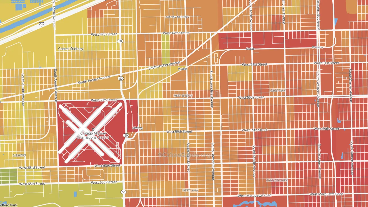 West Elsdon, Chicago, IL Map of Murder Rates