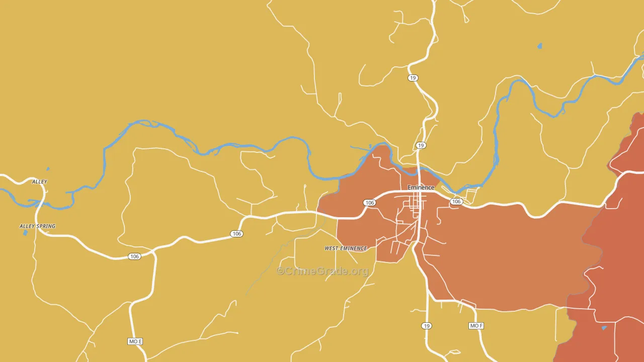 West Eminence, MO Map of Murder Rates