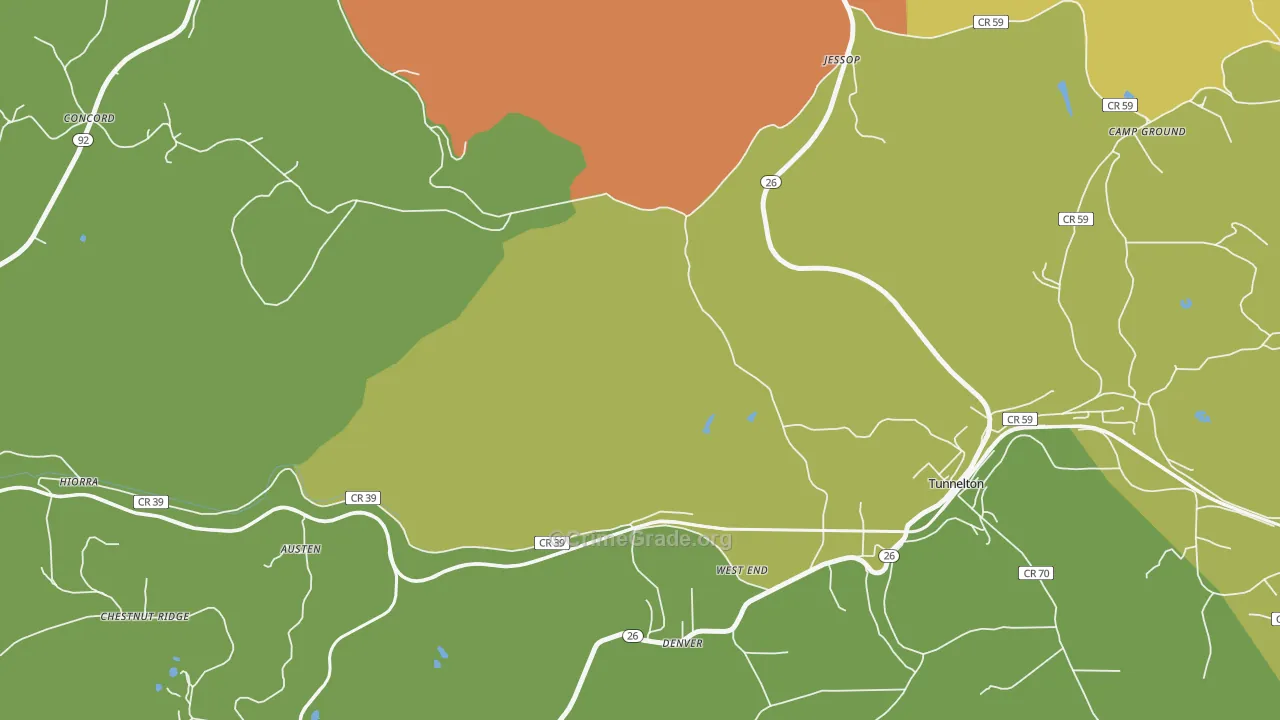 West End, WV Map of Murder Rates