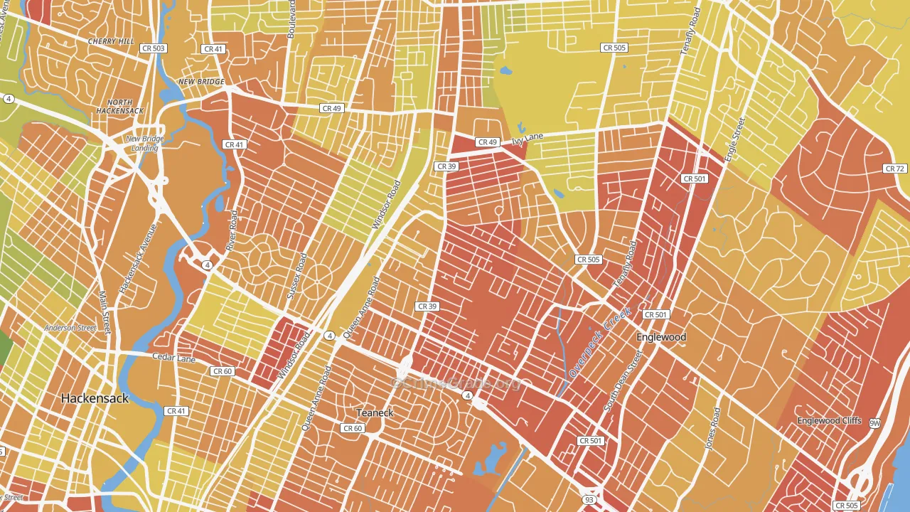 West Englewood, Teaneck, NJ Map of Murder Rates