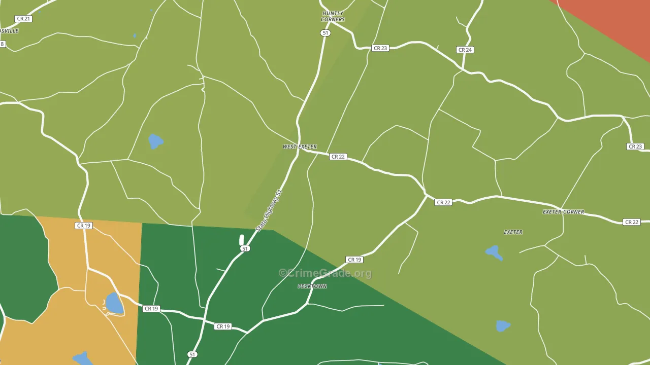 West Exeter, NY Map of Murder Rates