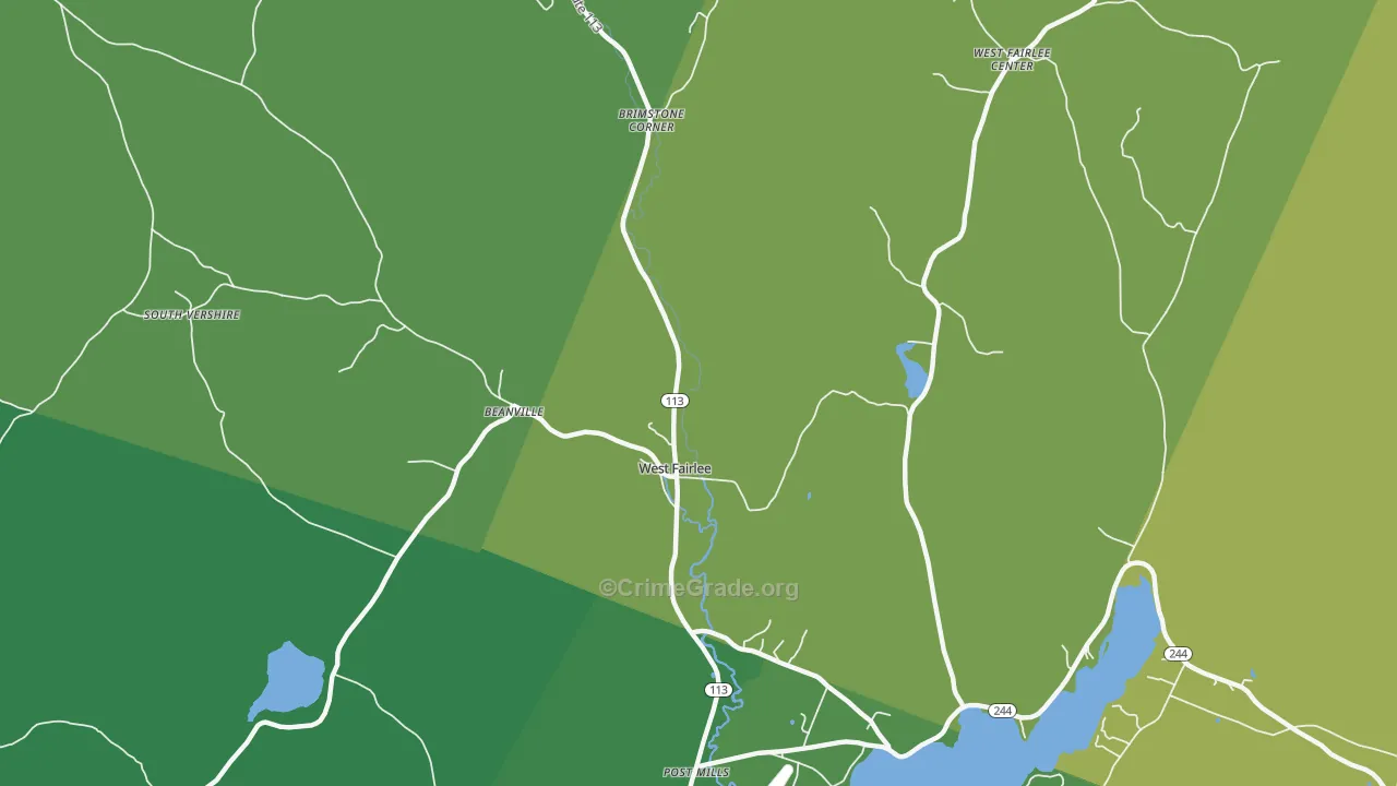 West Fairlee, VT Map of Murder Rates