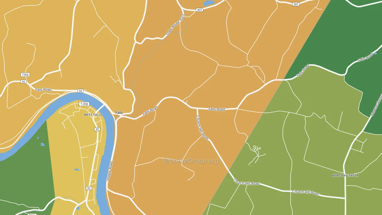 West Falls, PA Map of Murder Rates