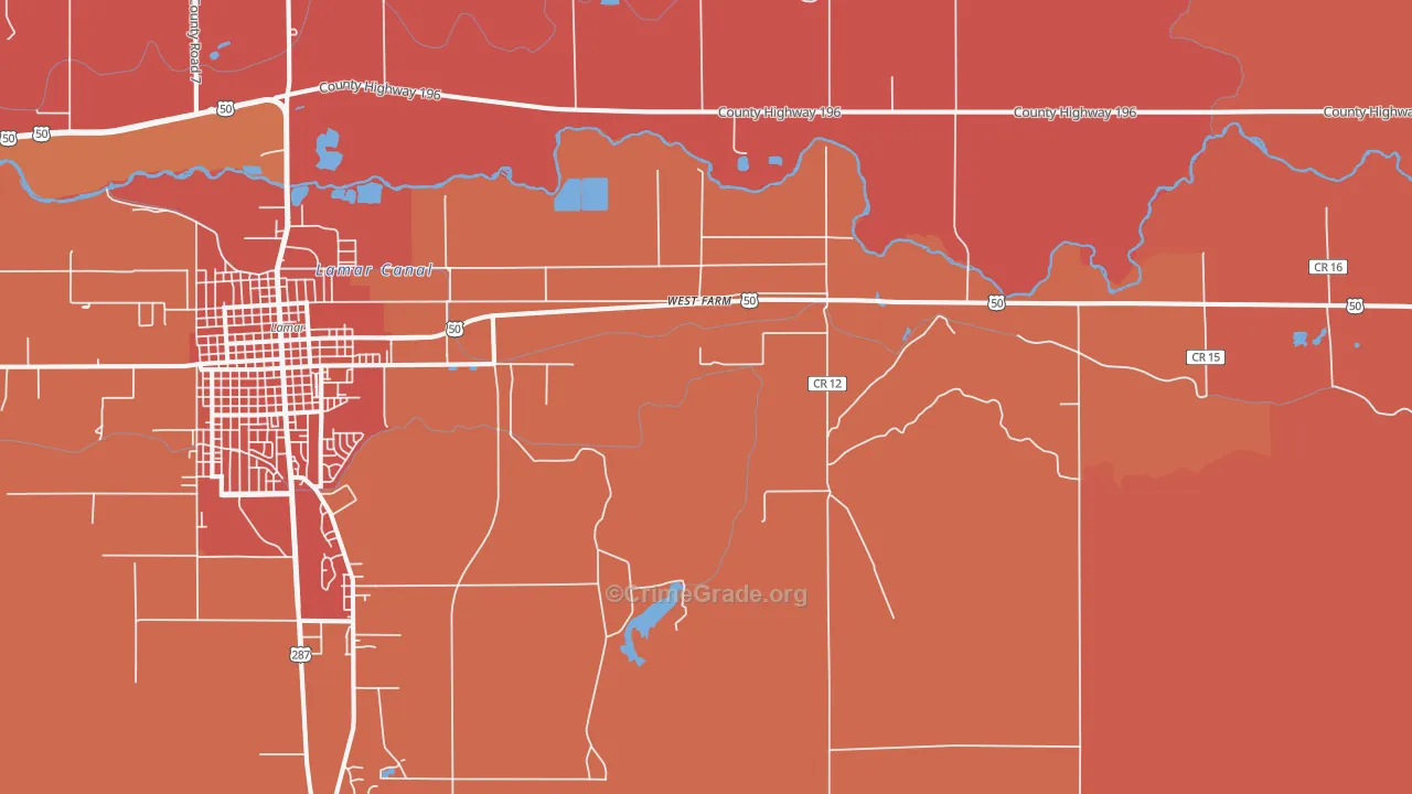 West Farm, CO Map of Murder Rates