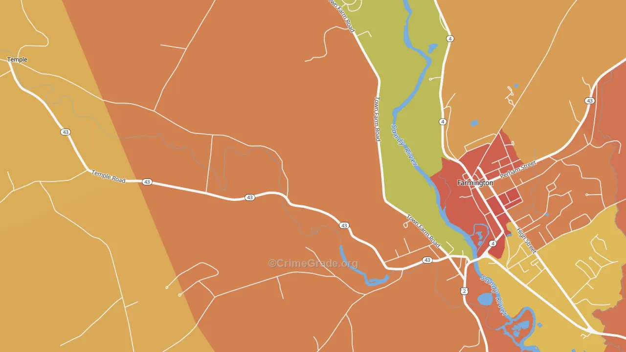 West Farmington, ME Map of Murder Rates
