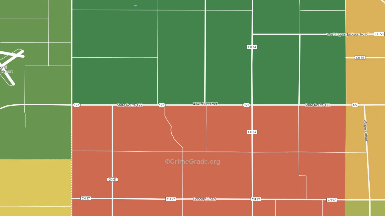West Florence, OH Map of Murder Rates