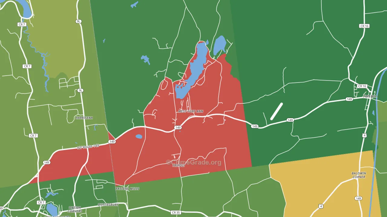 West Fort Ann, NY Map of Murder Rates
