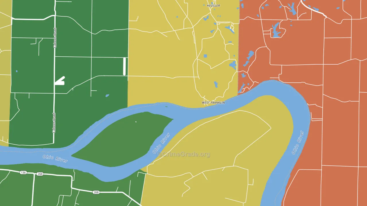 West Franklin, IN Map of Murder Rates
