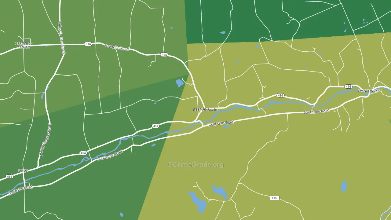 West Franklin, PA Map of Murder Rates